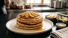 Apfel-Honig-Pfannkuchen aus dem Ofen – fluffig mit Dinkel und saftigen Apfelspalten