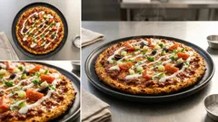 Blumenkohl-Pizza mit Hackfleisch und Skyr-Topping – knusprig & angenehm leicht