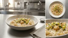 Cremiges Topinambur-Risotto mit Sellerie-Crunch – einfach, vegetarisch und saisonal