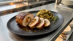 Gefüllter Paprika-Putenbraten aus dem Ofen – saftig mit Sesamkruste und Wirsing