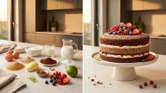 Glutenfreier Schokokuchen mit Beeren – saftig, nussig und mit Limetten-Creme