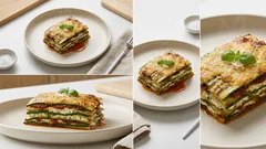 Zucchetti-Millefoglie aus dem Ofen – mit Ricotta und Tomaten-Pesto, ganz einfach